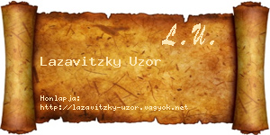 Lazavitzky Uzor névjegykártya